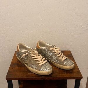 Golden Goose Silver Glitter Sneakers